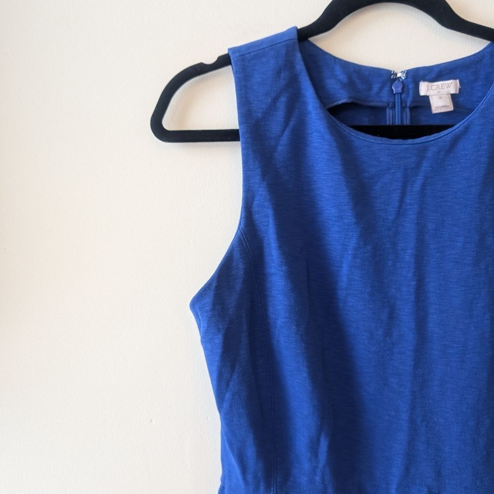 J. Crew Factory Daybreak Fit Flare Dress Blue Preppy Size Medium - Picture 5 of 7